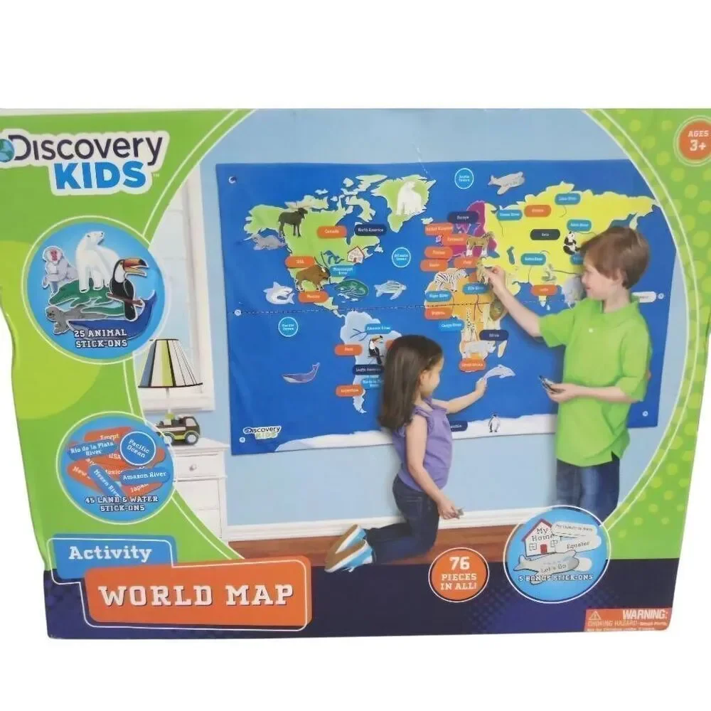 Discovery Kids Activity World Map 76 pieces Toy learning map
